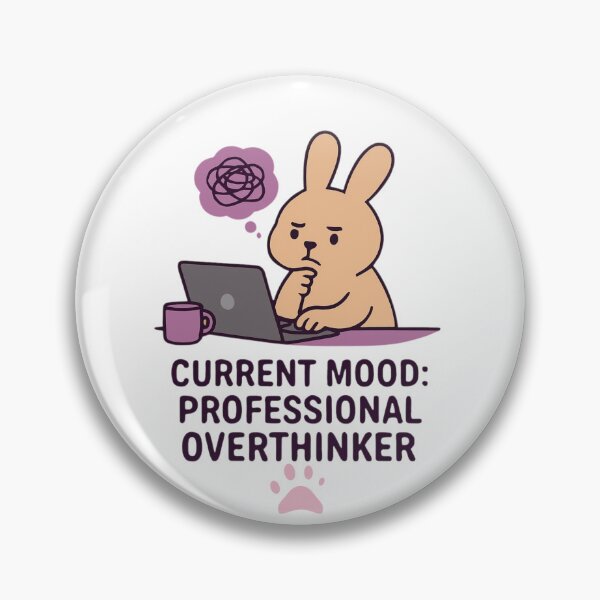 Item preview, Current Mood Professional Overthinker Cute Bunny Rabbit Laptop designed and sold by FANTASYoDarknes.