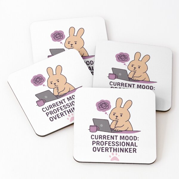 Item preview, Current Mood Professional Overthinker Cute Bunny Rabbit Laptop designed and sold by FANTASYoDarknes.
