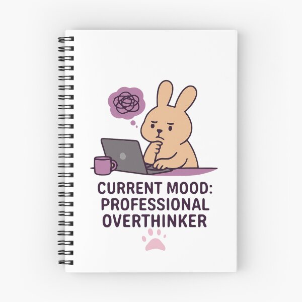 Item preview, Current Mood Professional Overthinker Cute Bunny Rabbit Laptop designed and sold by FANTASYoDarknes.