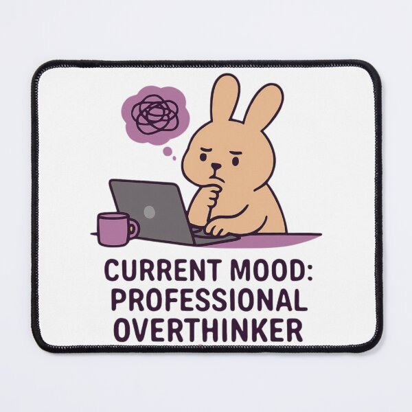 Item preview, Current Mood Professional Overthinker Cute Bunny Rabbit Laptop designed and sold by FANTASYoDarknes.