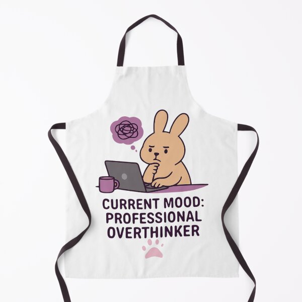 Item preview, Current Mood Professional Overthinker Cute Bunny Rabbit Laptop designed and sold by FANTASYoDarknes.