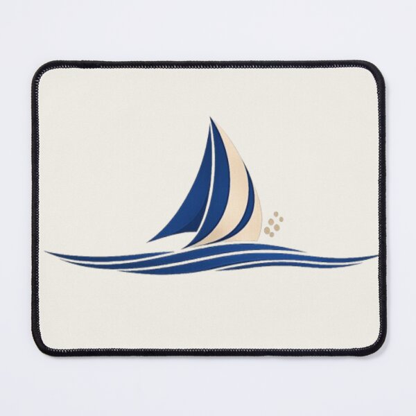 Item preview, Minimalist Sailboat Line Art - Abstract Nautical Navy and Cream Edition designed and sold by Inkfino.