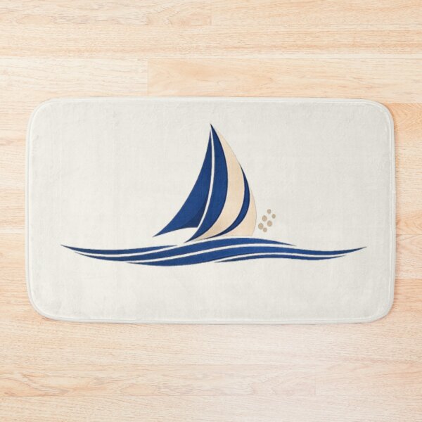 Item preview, Minimalist Sailboat Line Art - Abstract Nautical Navy and Cream Edition designed and sold by Inkfino.
