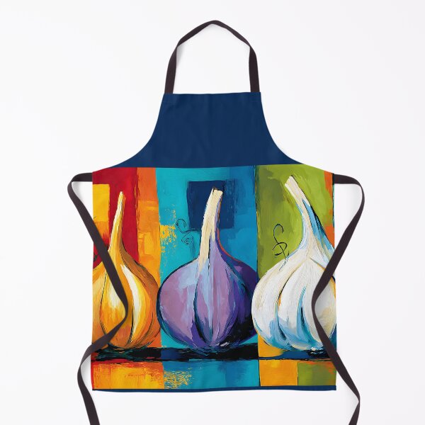 Item preview, Colorful Garlic Triptych - Three Vibrant Botanical Studies in Bold Geometry and Contemporary Color designed and sold by OlfactoART Studio.