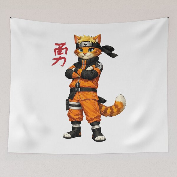 Item preview, Orange Jumpsuit Funny Ninja Cat designed and sold by FANTASYoDarknes.