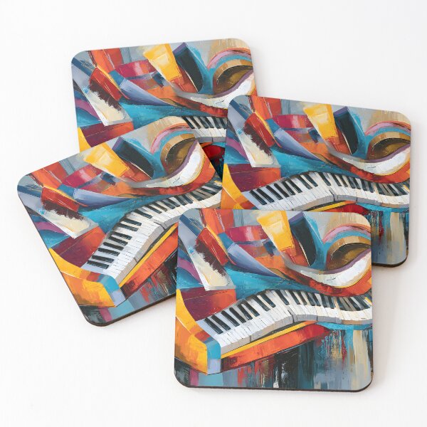 Item preview, Futuristic Piano Dreamscape - Surreal Keys Flowing Through Swirling Patterns and Vibrant Abstract En designed and sold by OlfactoART Studio.