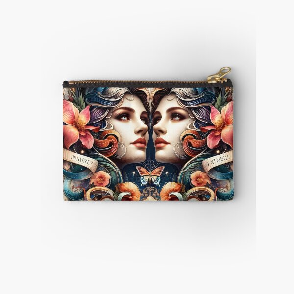 Item preview, Gemini Twin Goddess Floral Ornate Celestial Zodiac Art designed and sold by Zodiac Celestial Art.
