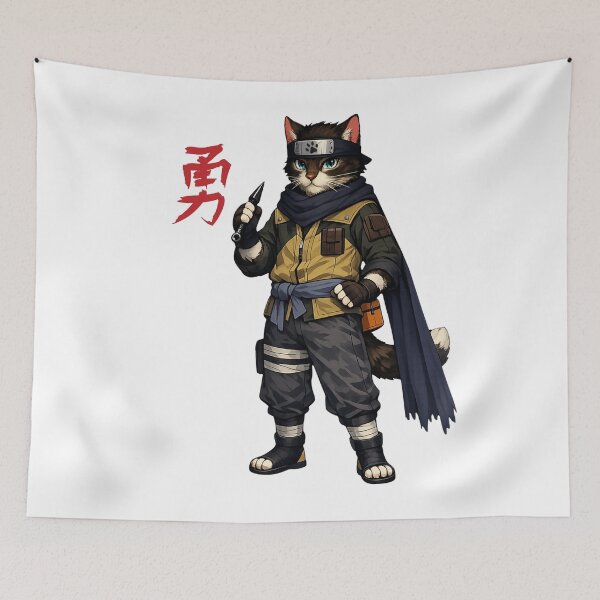 Item preview, Long Scarf Ninja Funny Cat  designed and sold by FANTASYoDarknes.