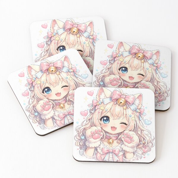 Item preview, Kawaii Anime Cat Girl Sticker designed and sold by PixelMood Stickers.