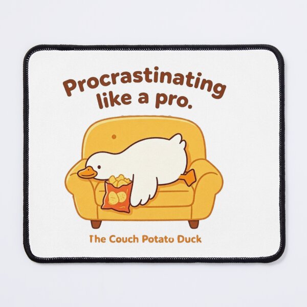 Item preview, Procrastinating Like A Pro Couch Potato Duck designed and sold by HumeThreads.