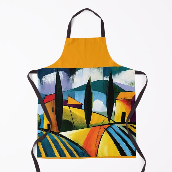 Item preview, Geometric Tuscany Awakens - Rolling Fields Cypress Trees and Vibrant Mediterranean Color in Motion designed and sold by OlfactoART Studio.