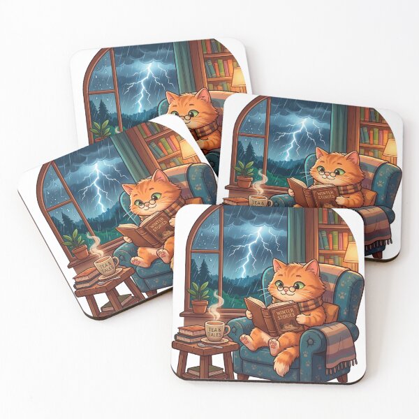 Item preview, Stormy Reading Cat designed and sold by Wave Studio.