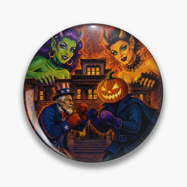 Item preview, Headless Horseman Boxing Uncle Sam — Retro Fantasy Halloween Chaos Art Illustration designed and sold by TheHorsemanRidesAgain.