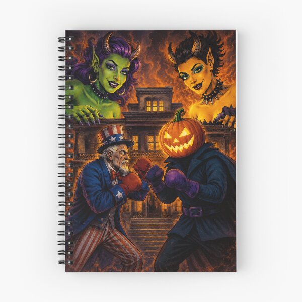 Item preview, Headless Horseman Boxing Uncle Sam — Retro Fantasy Halloween Chaos Art Illustration designed and sold by TheHorsemanRidesAgain.