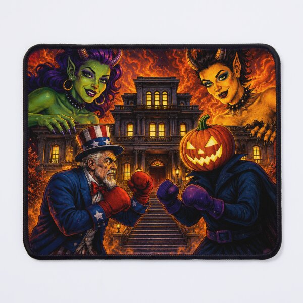 Item preview, Headless Horseman Boxing Uncle Sam — Retro Fantasy Halloween Chaos Art Illustration designed and sold by TheHorsemanRidesAgain.