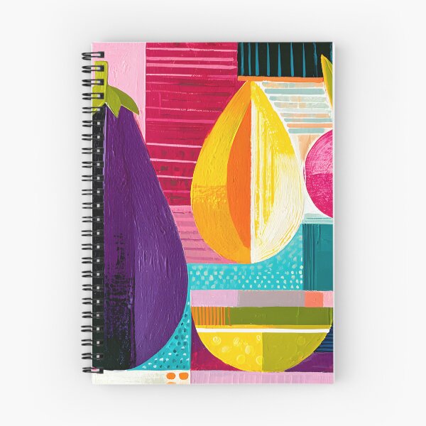 Item preview, Mediterranean Market Mosaic - Eggplant Citrus and Wine in a Vibrant Geometric Still Life designed and sold by OlfactoART Studio.