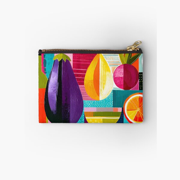 Item preview, Mediterranean Market Mosaic - Eggplant Citrus and Wine in a Vibrant Geometric Still Life designed and sold by OlfactoART Studio.