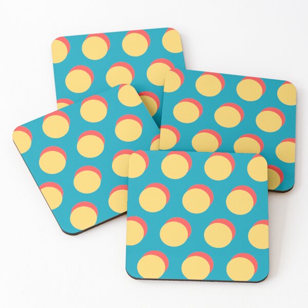 Item preview, Bright Yellow & Sunset Orange Polka Dots on Teal designed and sold by PSCSCo.