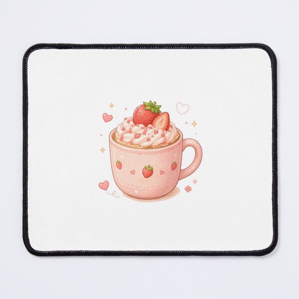 Item preview, Kawaii strawberry latte mug designed and sold by Design by Sara.