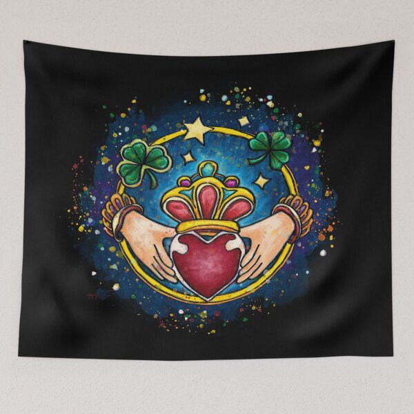 Item preview, Claddagh ring on black background, irish engagement ring designed and sold by NadiaChevrel.
