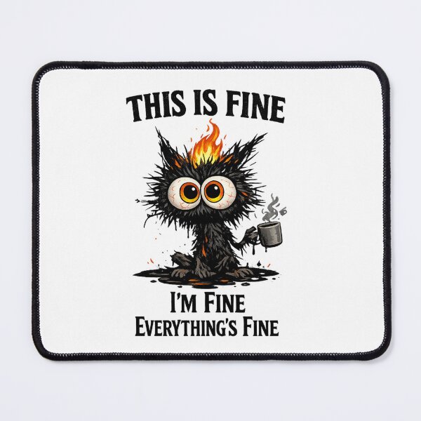 Item preview, This Is Fine Chaos Monster | Funny Anxiety Cat Meme designed and sold by zenithviv.