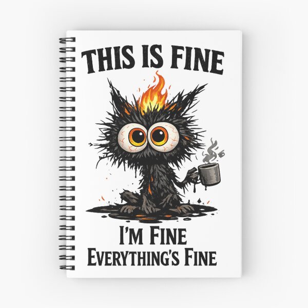 Item preview, This Is Fine Chaos Monster | Funny Anxiety Cat Meme designed and sold by zenithviv.