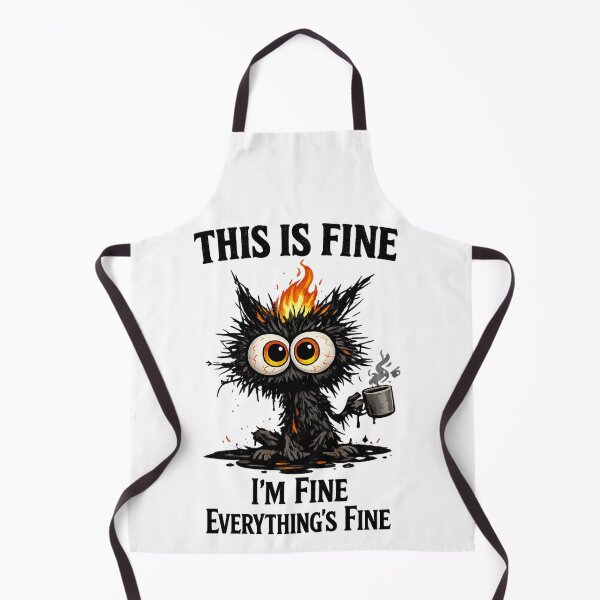 Item preview, This Is Fine Chaos Monster | Funny Anxiety Cat Meme designed and sold by zenithviv.
