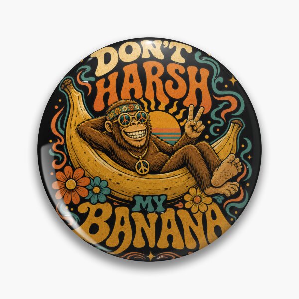 Artikelvorschau, Psychedelischer Retro-Bigfoot mit Blumen-Peace-Zeichen – 70er-Jahre-Groovy-Hippie-Sasquatch-Kunst entworfen und verkauft von FocusedPatterns.