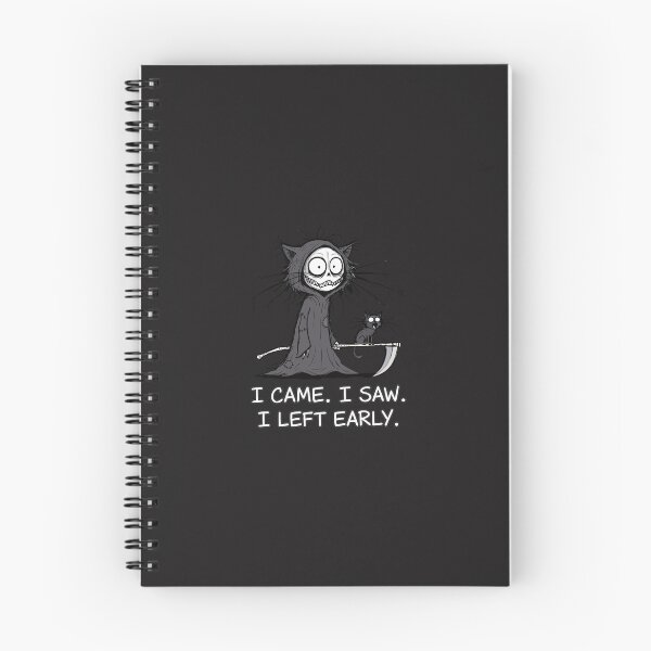Item preview, "I Came I Saw I Left Early" Funny Introvert Grim Reaper Cat designed and sold by Cipher & Soul.