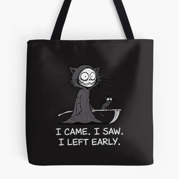 Item preview, "I Came I Saw I Left Early" Funny Introvert Grim Reaper Cat designed and sold by Cipher & Soul.