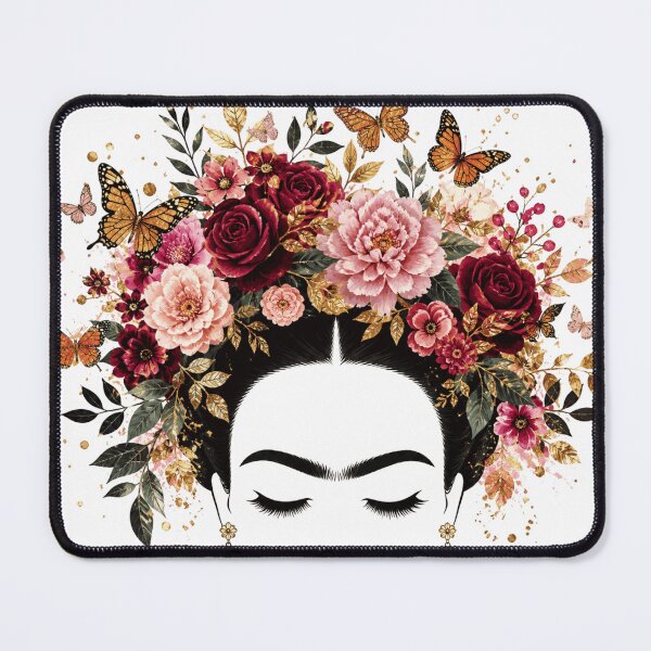 Item preview, Minimalist Frida Kahlo Floral Silhouette Sugar Skull designed and sold by ZENVIRART.