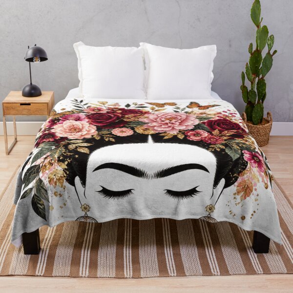 Item preview, Minimalist Frida Kahlo Floral Silhouette Sugar Skull designed and sold by ZENVIRART.