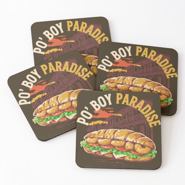 Item preview, Po' Boy Paradise – New Orleans Shrimp Sandwich Vintage Louisiana Food Design designed and sold by ArcticFoxStudio.