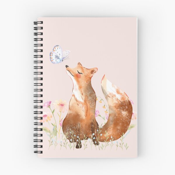 Item preview, Fox with Butterfly in Flower Field designed and sold by Whimsical Wayfarer.