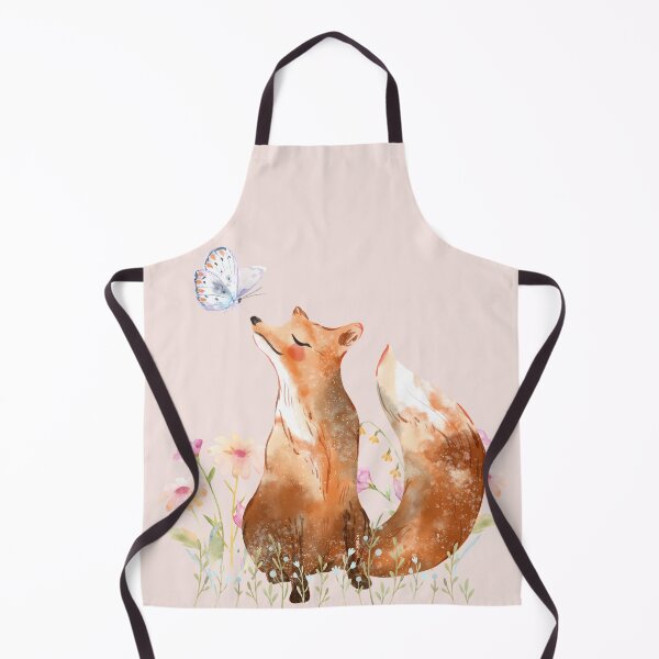 Item preview, Fox with Butterfly in Flower Field designed and sold by Whimsical Wayfarer.