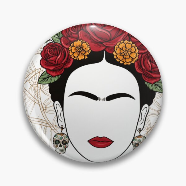 Item preview, Minimalist Frida Kahlo Floral Crown Mandala Portrait designed and sold by ZENVIRART.