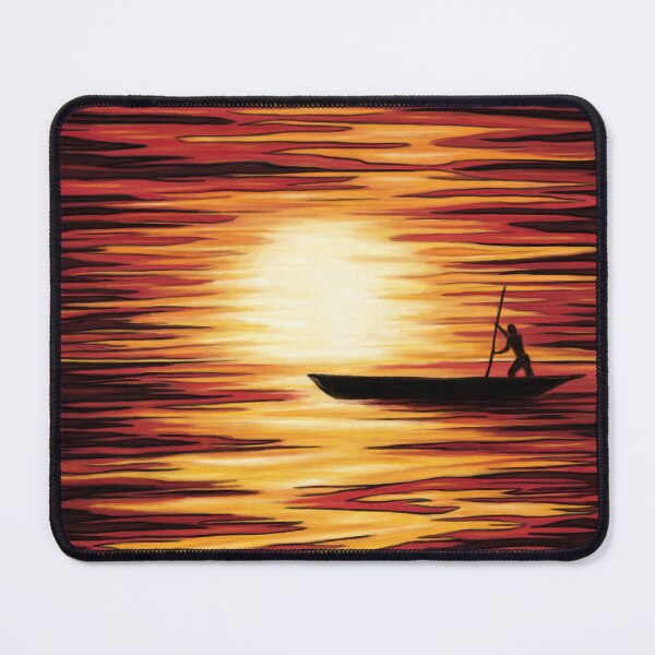 Item preview, Traditional african canoe in sunset landscape designed and sold by NadiaChevrel.