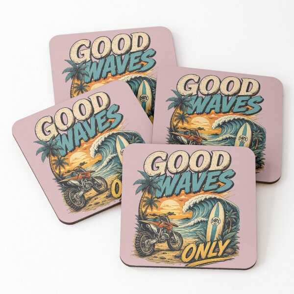 Item preview, Retro Beach Motocross Good Waves Surf designed and sold by HumeThreads.