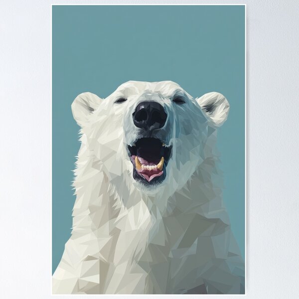 Item preview, Polar Bear Wall Art Print Contemporary Arctic Wildlife Home Decor designed and sold by MarkedArtPrints.