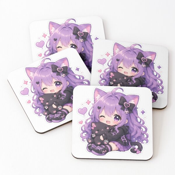 Item preview, Kawaii Goth Cat Girl Sticker designed and sold by PixelMood Stickers.