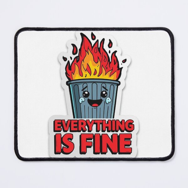 Item preview, Everything Is Fine Burning Trash Can Meme designed and sold by MoodPeel_ .