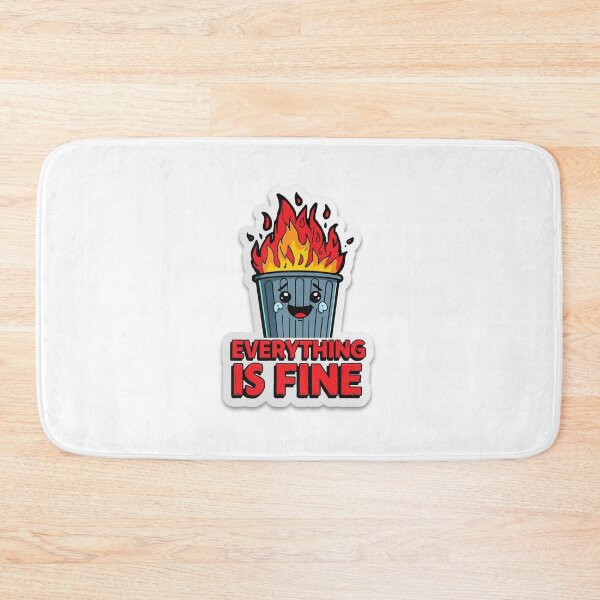 Item preview, Everything Is Fine Burning Trash Can Meme designed and sold by MoodPeel_ .
