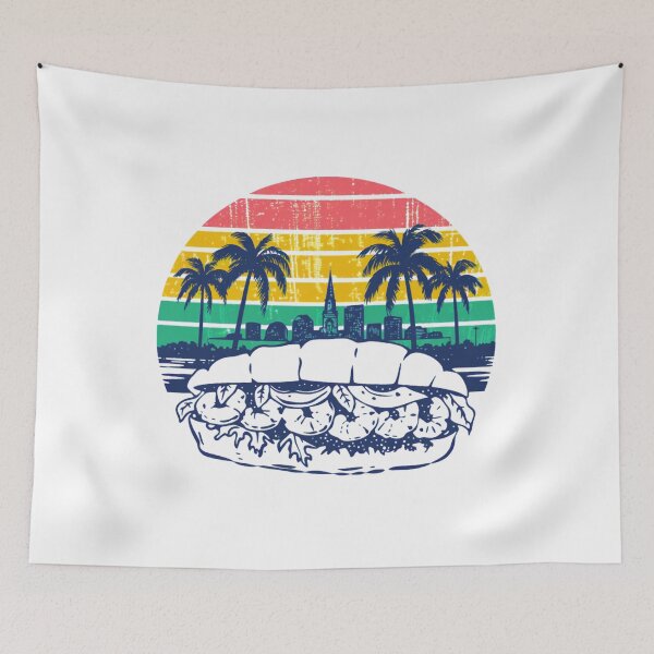 Item preview, Vintage Po' Boy Sandwich Sunset – New Orleans Louisiana Food Lover Design designed and sold by ArcticFoxStudio.