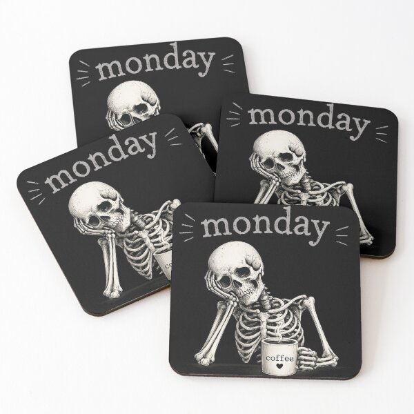 Item preview, Monday Coffee Skeleton – Funny Weekend Recovery Design designed and sold by PaTkA art.