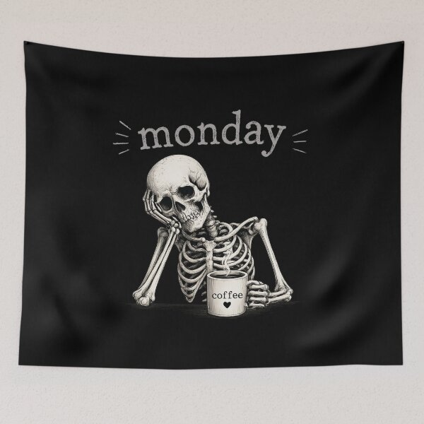 Item preview, Monday Coffee Skeleton – Funny Weekend Recovery Design designed and sold by PaTkA art.