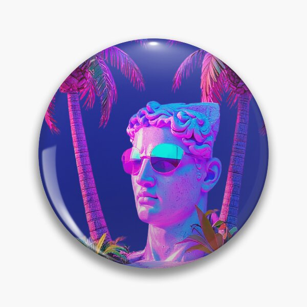 Item preview, Neon Palm Oasis Bust: Cyber Vaporwave Sunglasses designed and sold by A E S T H E T A T A G.