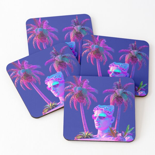 Item preview, Neon Palm Oasis Bust: Cyber Vaporwave Sunglasses designed and sold by A E S T H E T A T A G.