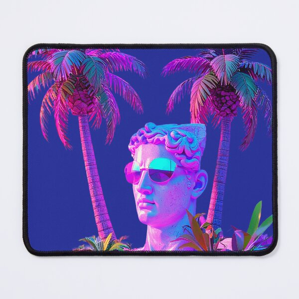 Item preview, Neon Palm Oasis Bust: Cyber Vaporwave Sunglasses designed and sold by A E S T H E T A T A G.