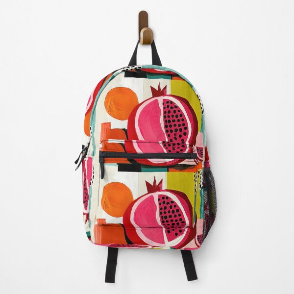 Item preview, Pomegranate Unveiled - Sliced Crimson Fruit Surrounded by Bold Geometry and Vibrant Color Fields designed and sold by OlfactoART Studio.