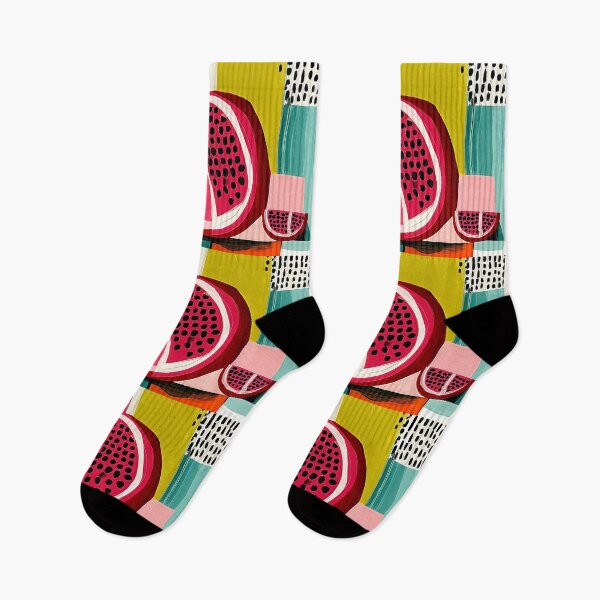 Item preview, Pomegranate Unveiled - Sliced Crimson Fruit Surrounded by Bold Geometry and Vibrant Color Fields designed and sold by OlfactoART Studio.